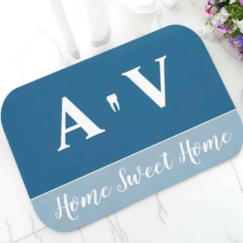 1pc WELCOME Black and White Tooth Graphic Doormat,, for Dental/Office/Clinic, for Living Room, Bathroom, Laundry Room