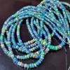 Faceted Rainbow Flashy Rondell Ethiopian Opal Beads, Healing Black Faceted Strand.