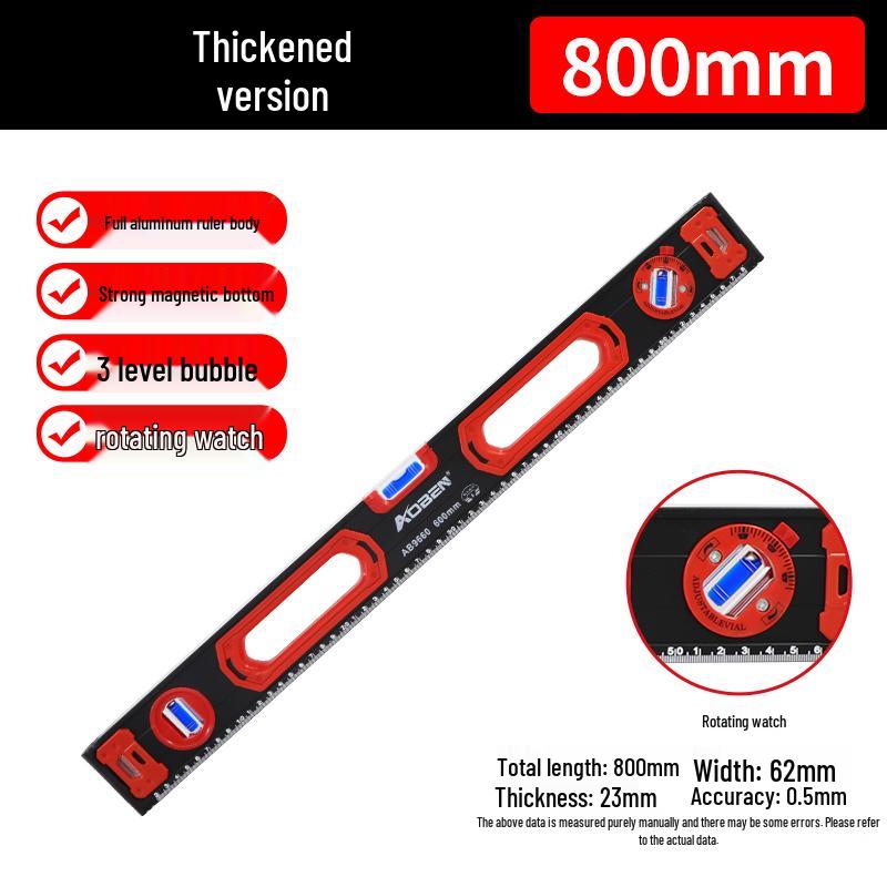 High Precision Mini Spirit Level with Strong Magnet, Multifunctional Aluminum Alloy Ruler