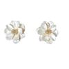 Pearl Camellia Flower Stud Earrings - Luxurious Korean Style, Perfect for Seaside Vacations