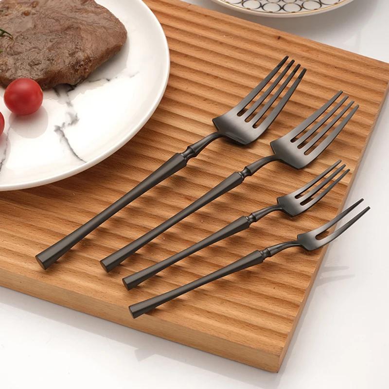 Matte Black 18/10 Stainless Steel Luxury Cutlery Tableware Knife Coffee Ice Spoon Fork Chopsticks Flatware Set Dishwasher Safe