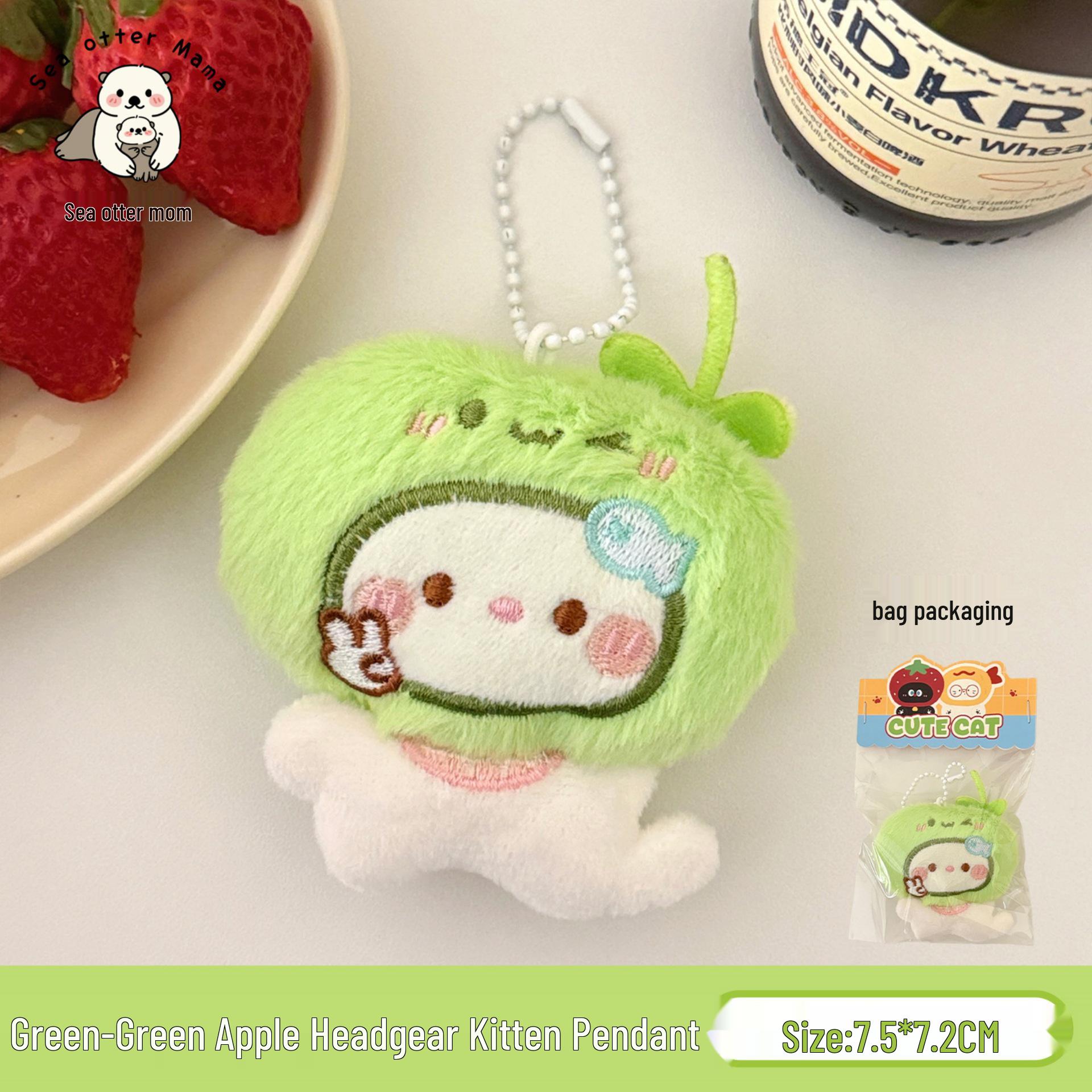 

Tengyi Cute Kitten Plush Toy Keychain - Backpack Charm Pendant for Girls