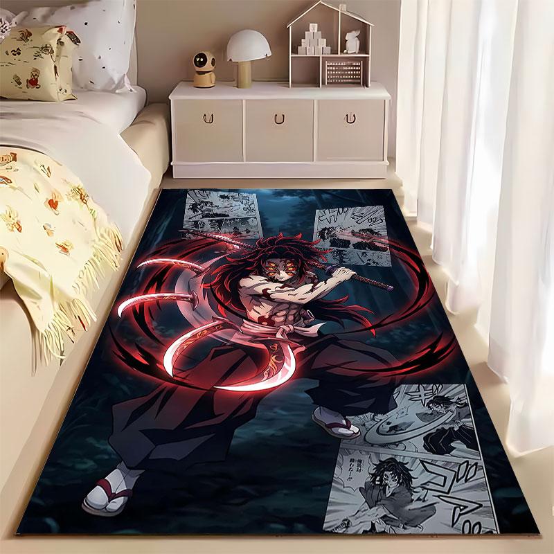 Samurai Demon Warrior Art Carpet suitable as a non-slip mat for the living room or bedroom sofa