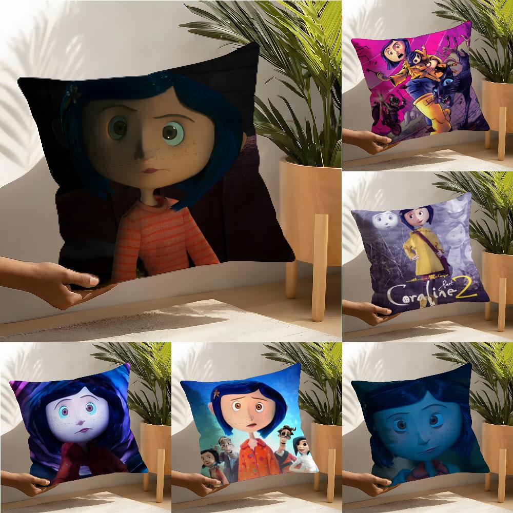 Coraline And The Secret Door Pillow Case Linen Cushion Covers For Decorative Sofa Home Pillows Case Car Chair Pillows Cases