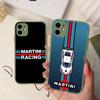 Custodia protettiva opaca a strisce orizzontali M-Martini Racing per iPhone 16 15 14 13 12 11 Pro Max X XS MAX Custodia protettiva