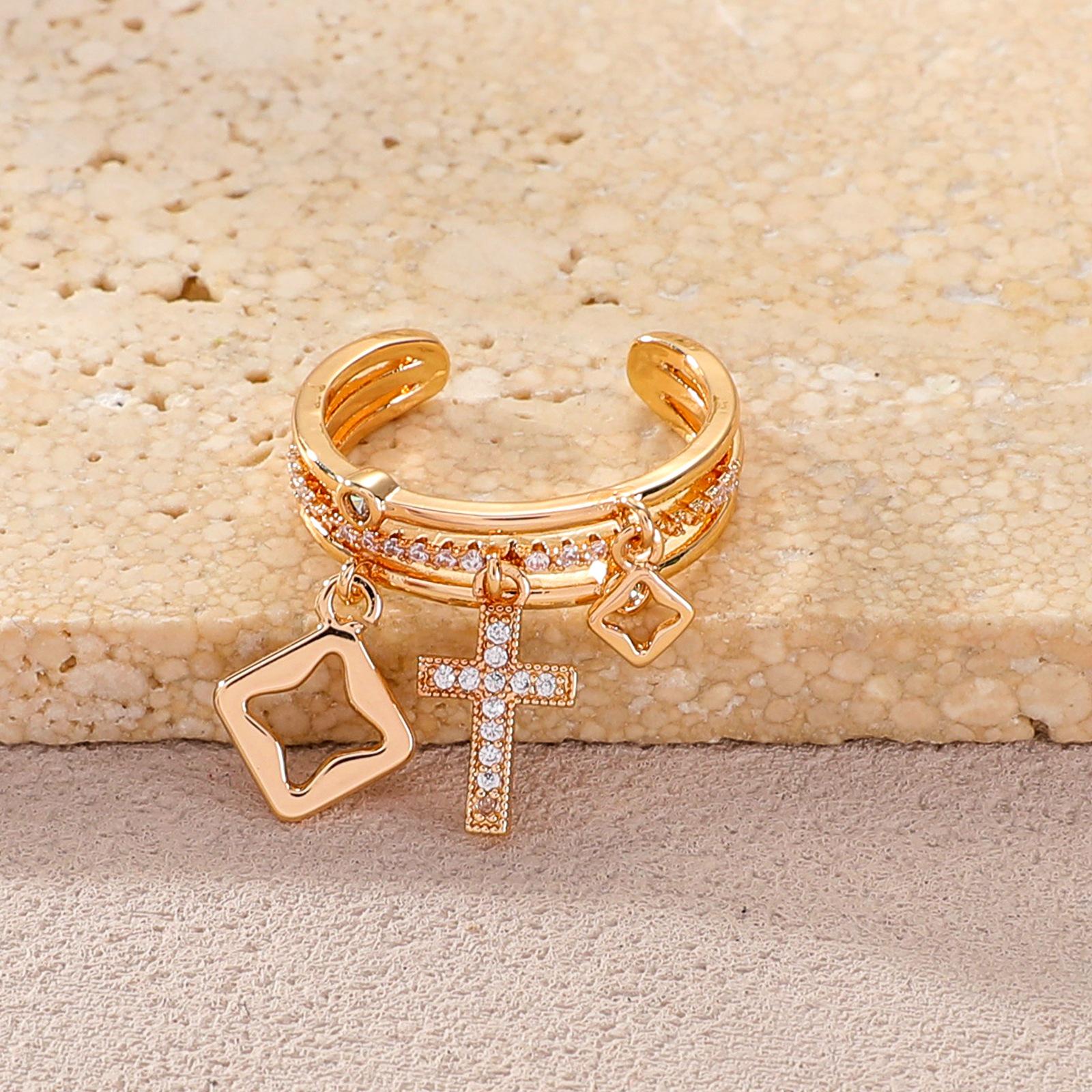 Multi-layer Zirconia Open Ring - Trendy European Design