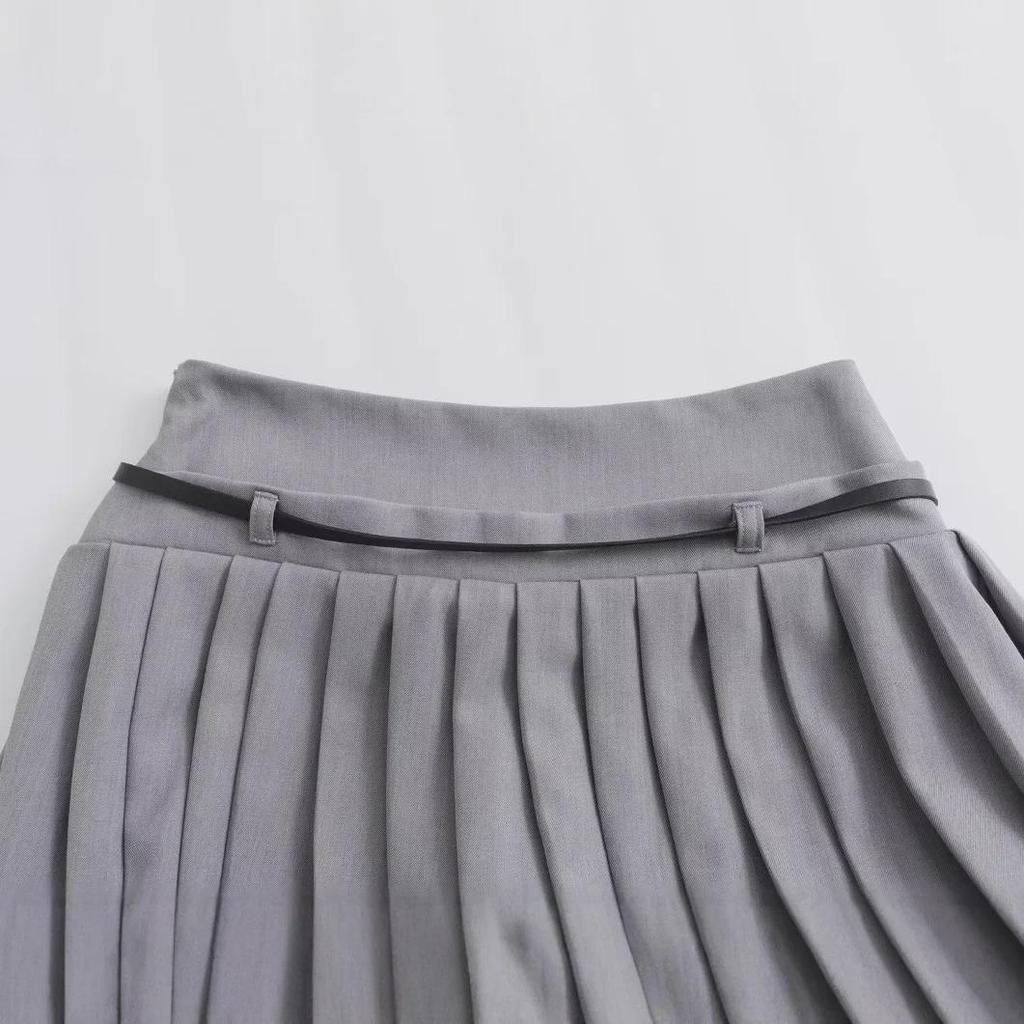 Women's Autumn 2024 High Waist Three-Color Pleated Skirt Pants - European and American Fashion Style
