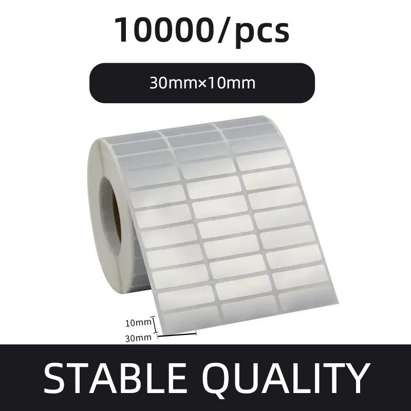 Etiqueta de código de barras PET prata fosca 20 30 40 50 60 70 80 90 100 Fita de transferência térmica Impressora de adesivos