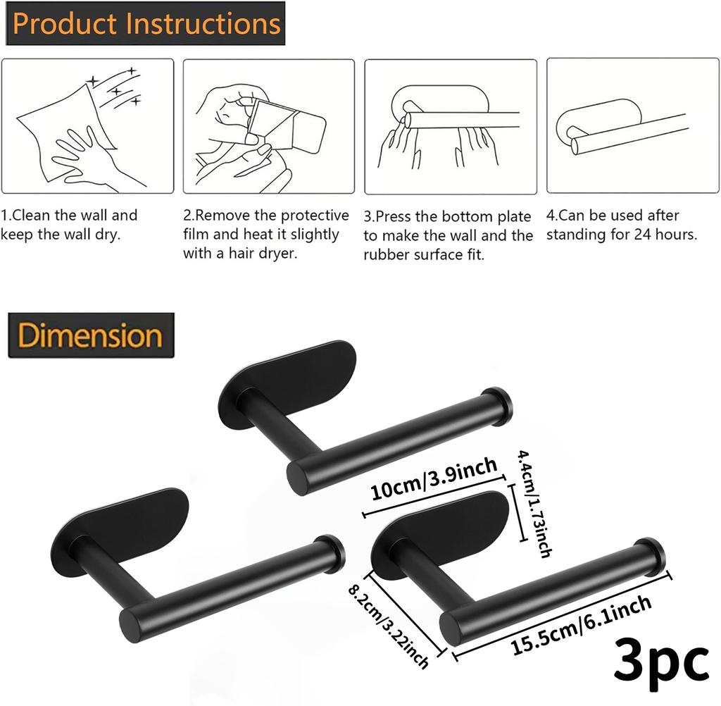 ASelf-Adhesive Paper Towel Holder for Kitchen Cabinet,Bathroom Tissue and Towel Holder,Plastic Wrap and Roll Paper Storage Rack