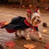 Pet Halloween Costume Cape for Small To Medium Dogs and Cats, Reversible Black and Red with Purple Option
