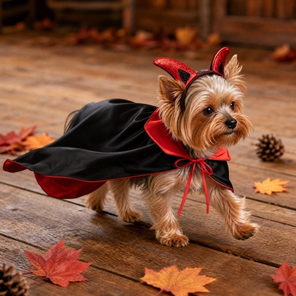 Pet Halloween Costume Cape for Small To Medium Dogs and Cats, Reversible Black and Red with Purple Option