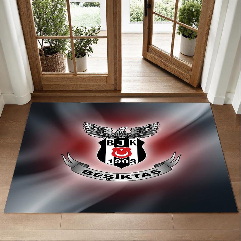 Beşiktaş FC dizaino kristalinio veliūro kilimas, minkštas dekoratyvinis kilimėlis miegamojo įėjimui