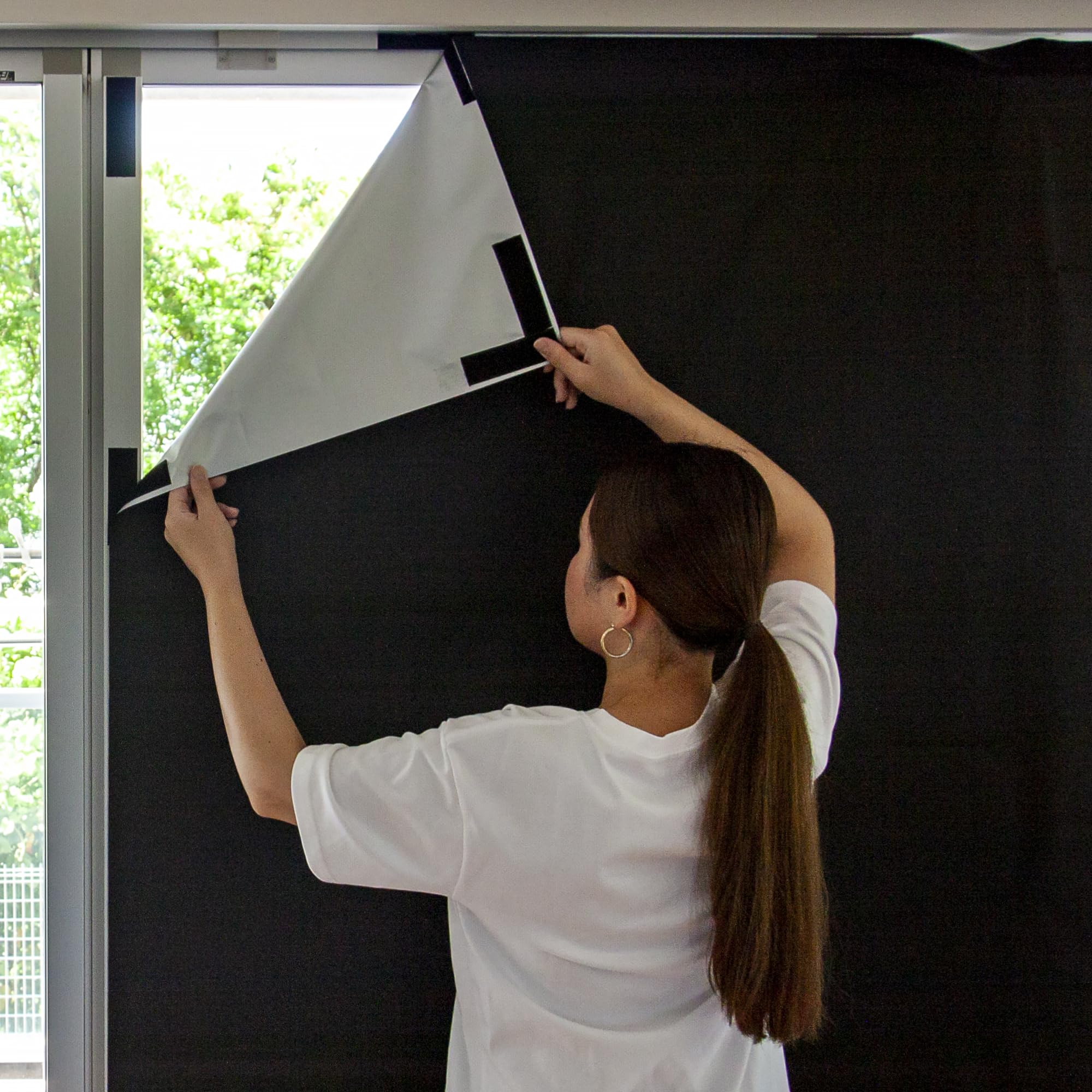 

Remecle Затемняющая пленка для окон Затемняющая пленка Затемняющая пленка Легкое открытие и закрытие 145 см 1 м Солнце УФ Жара Тень1т1м Лист, Шторы, [Полное затемнение, чёрный