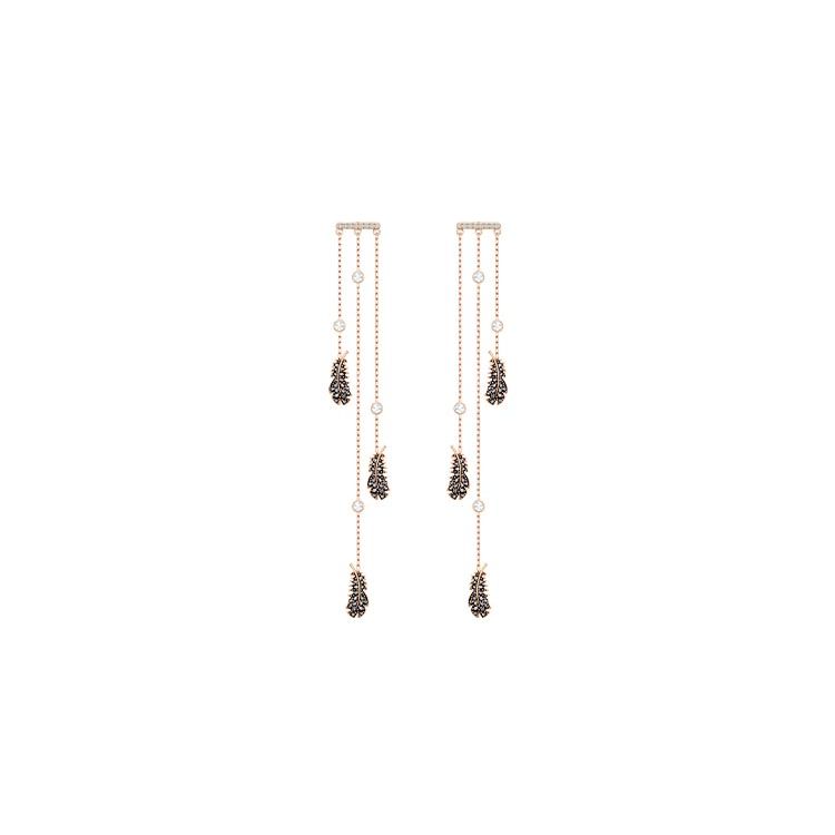 Swarovski Naughty Feather Tassel Long Pierced Earrings Women earrings Crystal 5497873 Box (Random Color)