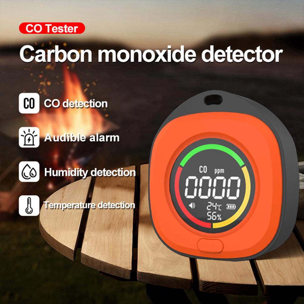 3 In 1 Carbon Monoxide Detector 120HR Standby CO Air Quality Monitor 1000mAh CO Temperature Humidity Detector for Indoor Outdoor