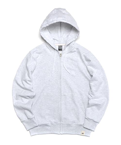 Uni Apparel Basic Sweat Zip-Up Hoodie White Melange