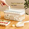 1 pz. Tipo di pressione a un pulsante Scatola per stampi per ghiaccio 32/64 Griglie Stampo per cubetti di ghiaccio in plastica Stampo per vassoio per ghiaccio con scatola di immagazzinaggio con strumento per bar da cucina per bevande fresche