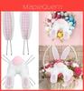 Easter Bunny Wreath Decor For Door Colorful And Durable