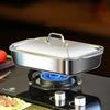 Stainless Steel Deep Baking Pan with Lids Multifunction Rectangular Oven-Safe Baing Pans for Kitchen Seafood Grilled Fish Pans