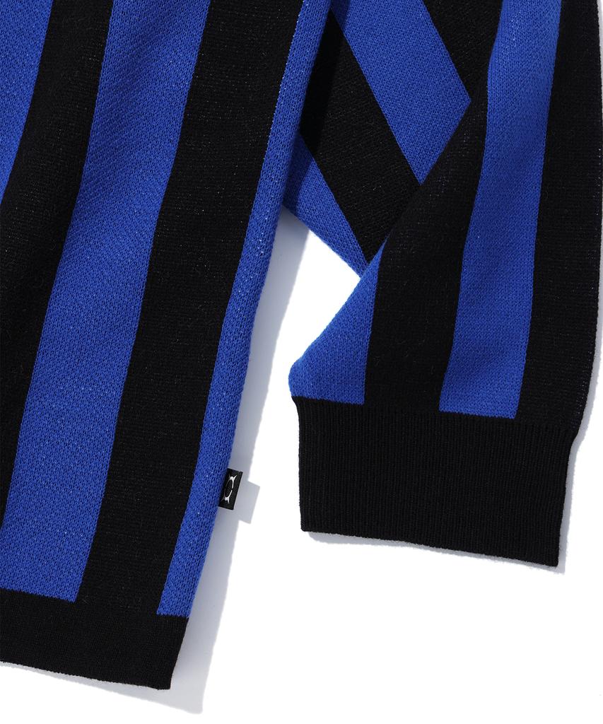 Critic Strickstreifen Renn-Trikot Schwarz