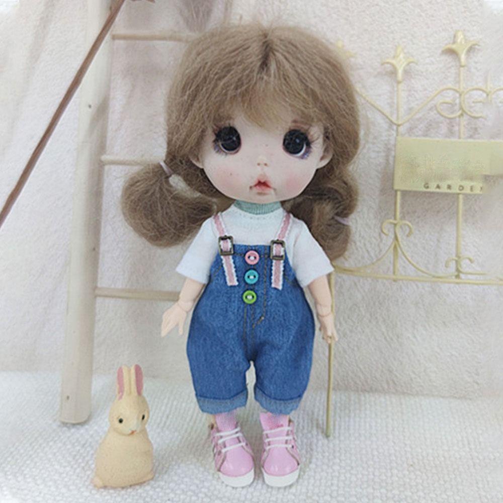 Toys Accessories for Obitsu11 Doll Fashion Overalls Denim Pants Doll Clothes Pants T-shirt Suits