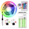 5V LED Strip Lights RGB 5050 3AA Battery Powered Flexible LED Light Strip with Remote Control for TV Backlight Bars Cabinets