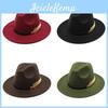 Ladies Wool Felt Barrel Hat With Wide Brim For Autumn Winter Outdoor Travel