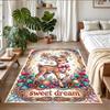 Tapis Carré Imprimé Noël Tapis de Sol Doux Antidérapant Pour Chambre à Coucher Cadeau de Fête