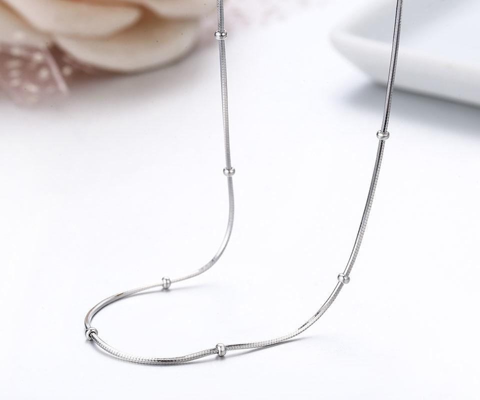 40-80Cm 0.75Mm 925 Sterling Silver Snake Beaded Chain Choker Necklaces For Women Body Jewelry Kolye Collares Collane Collier