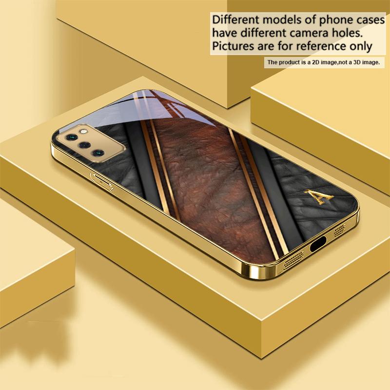 Brillante goldene Buchstaben Für Samsung Galaxy S20 FE S21 S22 S23 Plus S24 Ultra 25Ultra S21+ S9+ S22Plus Goldene Glas-Handyhülle