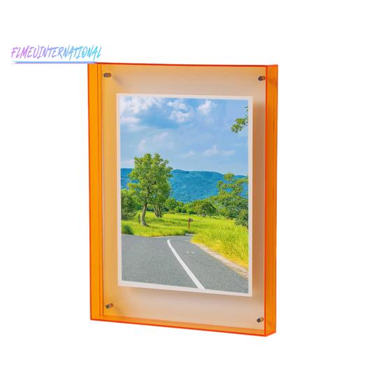 Photo Frame Vibrant Floating Acrylic Picture Frame - Desk Wall Art Frame for Gallery Home Office Decoration