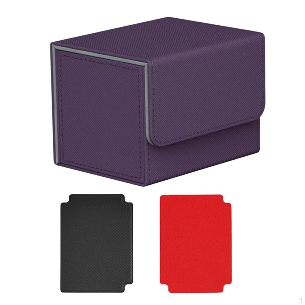 Card Deck Storage Box Protection with 2 Dividers Dice Collectible Game