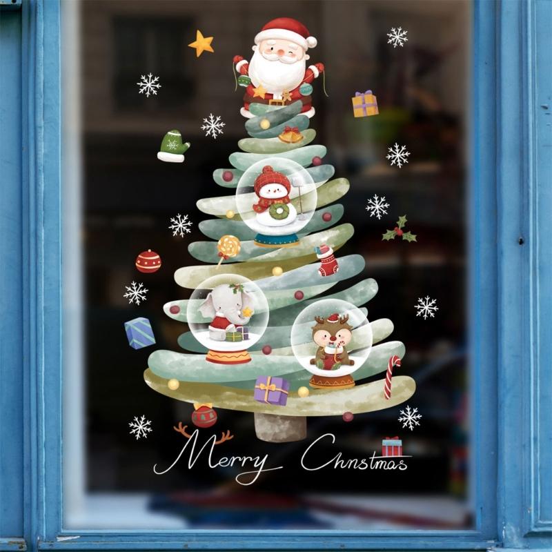 

Christmas Window Stickers Merry Christmas Decoration for Home Kid Room Wall Mirror Glass Door Decals New Year Decoration