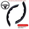 2Pcs Carbon Fiber Leather Car Steering Wheel Cover Universal Anti-slip Protector Perfect for Car Modification Enthusiasts