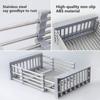Kitchen Dish Drying Rack,over Sink Telescopic Stainless Steel Dish Rack/drainer,adjustable Vegetable Fruit Drain Basket For Sink