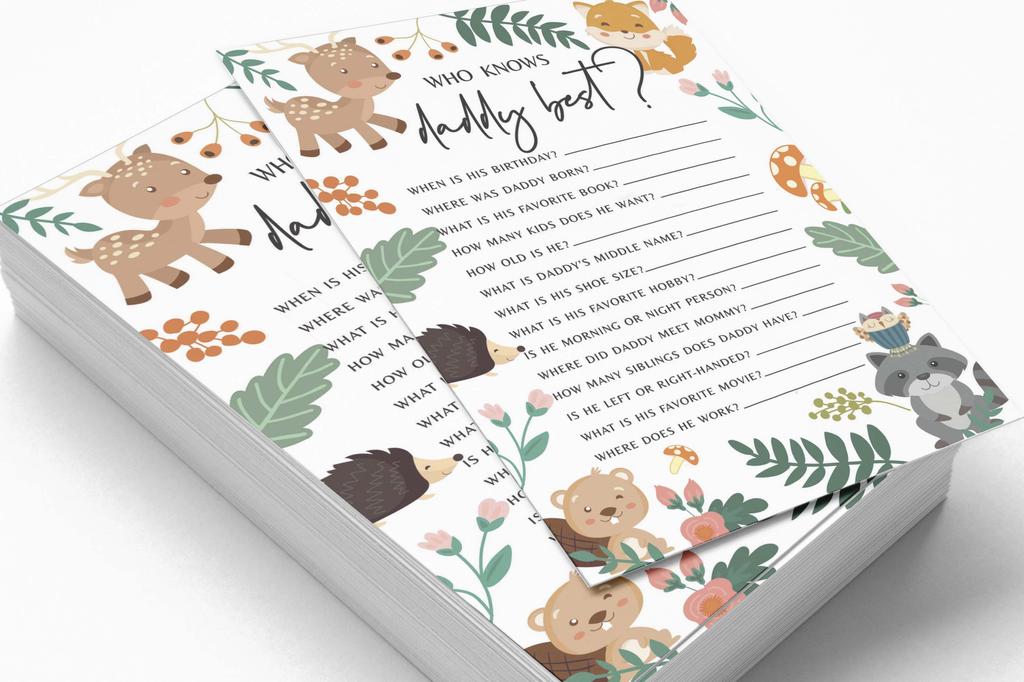 Inkdotpot 50 BabyA  AlphabetA  ABCA  GameA  Floral & Animals Baby Shower Game Gender Neutral Party