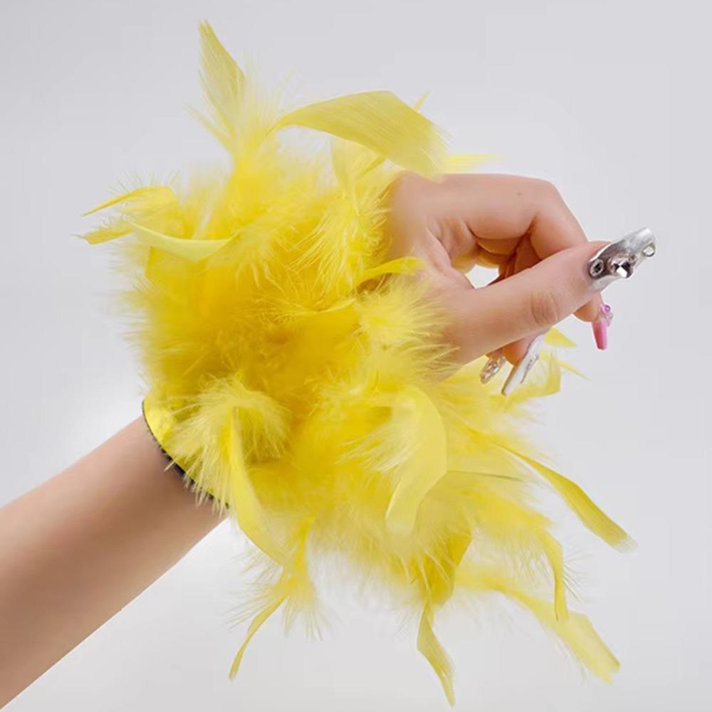 Feathers Plush Wrist Cuffs 8 Color Nail Ornament Wristband New Bracelet Sleeves Nail Decor