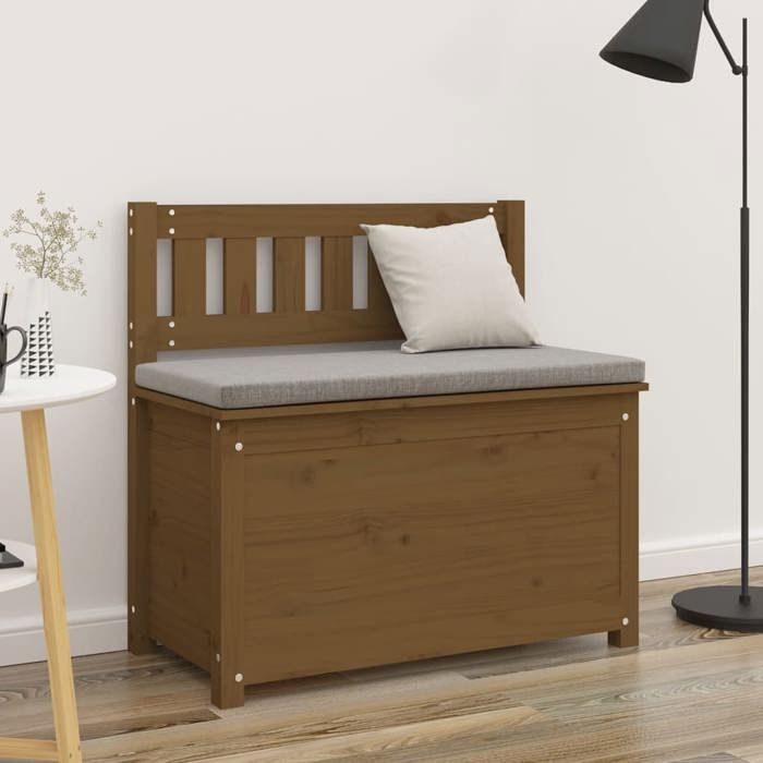 VidaXL Bench, Storage Bench with Backrest, Storage Chest for Entrance, Living Room Furniture, Modern, Wood 823552