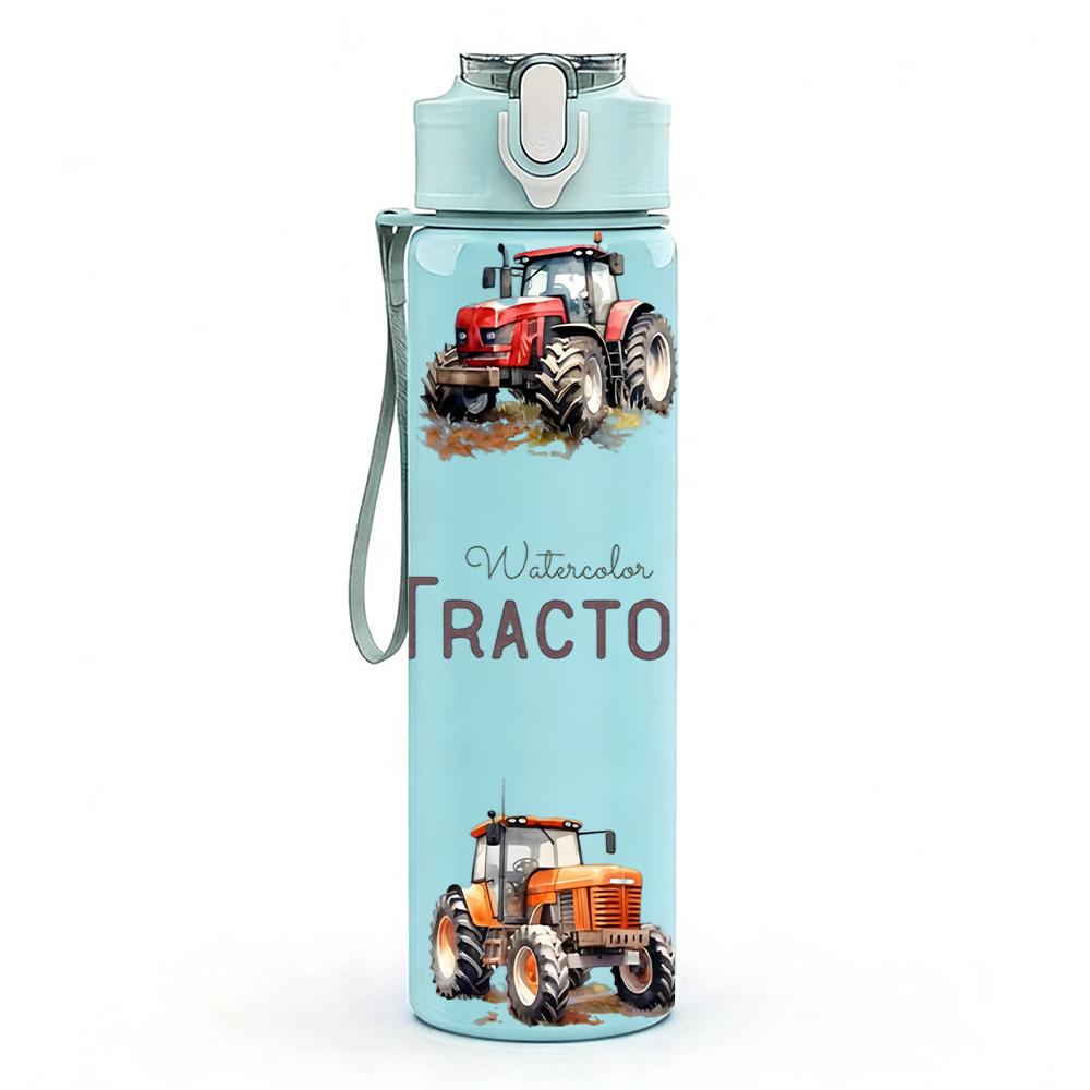 1 ks Viacero Farmárskych Traktorov Mriežkovaná Textúra 750 ml Farebná Plastová Fľaša na Vodu Nepriepustná Sklopné Viečko so Slamkou Na Športové Použitie v Kancelárii Doma Pack of 1 námornícka modrá farba