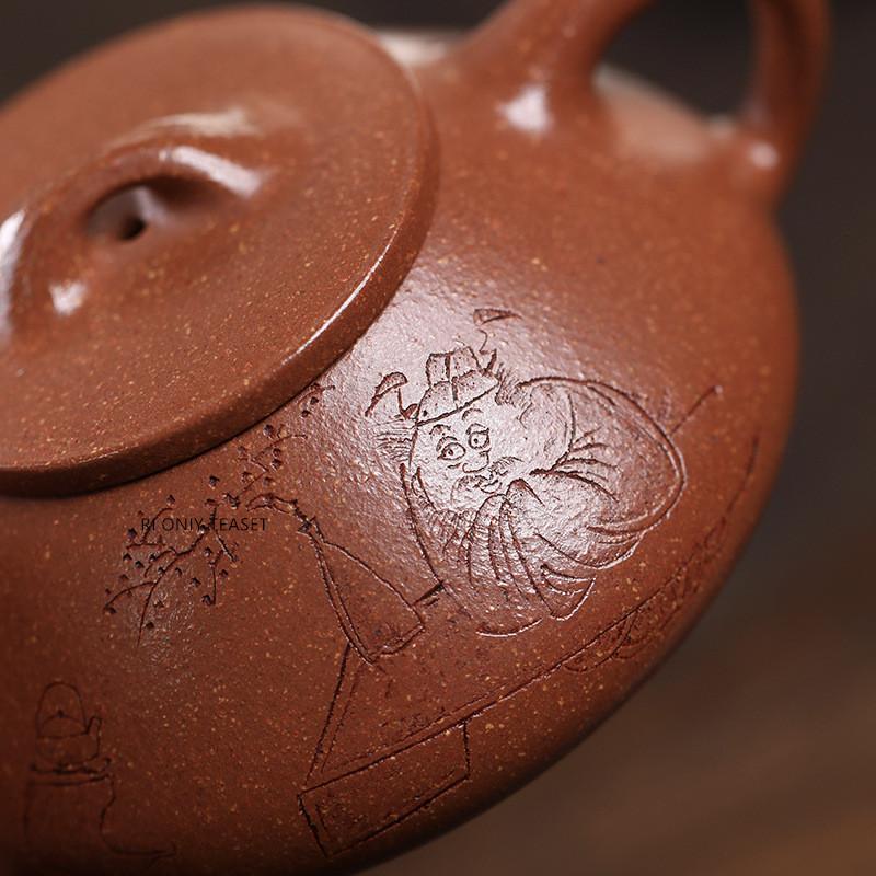 160ml Chinese Yixing Purple Clay Teapot Kettle Handmade Stone Scoop Tea Pot Beauty Tea Infuser Household Zisha Tea Set Gifts
