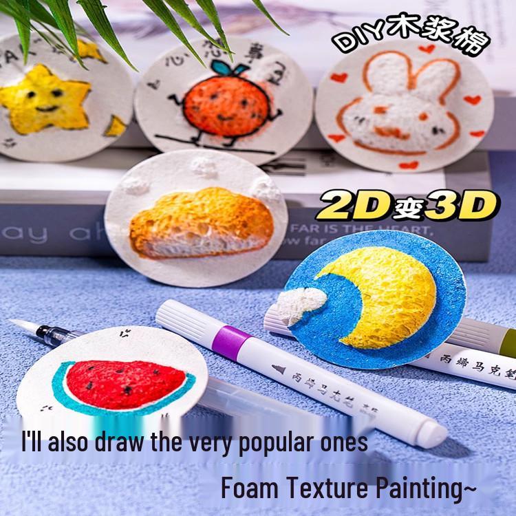 Foam Texture DIY Painting Set for Kids - Wood Pulp Cotton Squeeze Toy