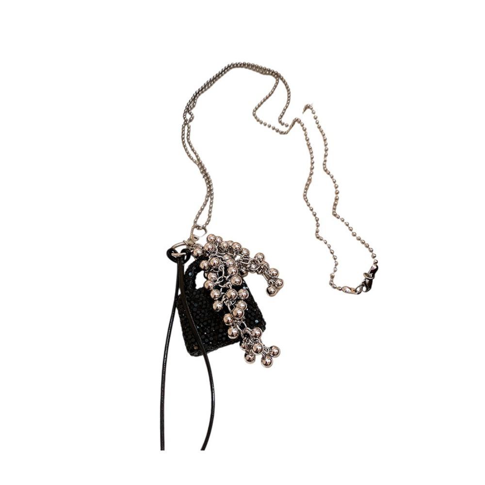 Long Fashion Sweater Chain Cute Tassel Pendant Necklace Creative Small Bag Long Necklace  Gift