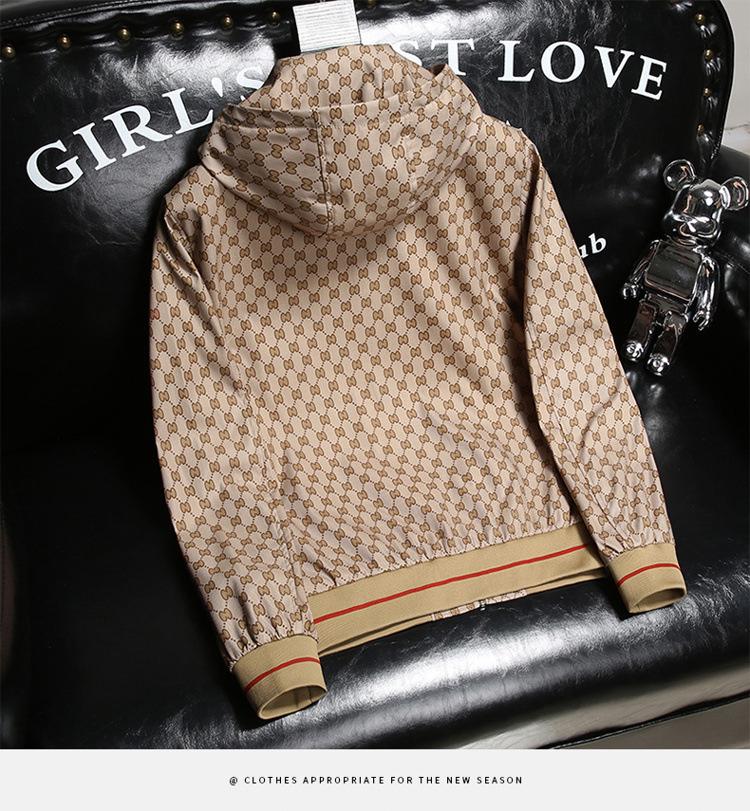 Men's Luxury European Embroidered Bee Hooded Jacket - Spring/Autumn