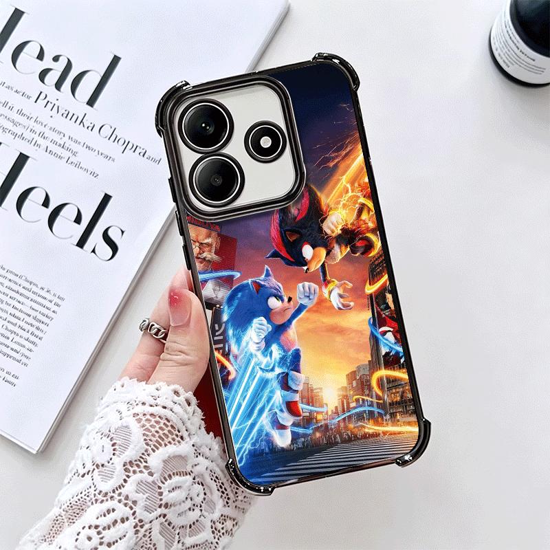 Super S-Sonics Cartoon Soft Phone Case For Xiaomi Redmi Note 14 15 Pro Plus 13 12 11S 11T 5G 10 9S 9 Plating Anti-Fall Fundas