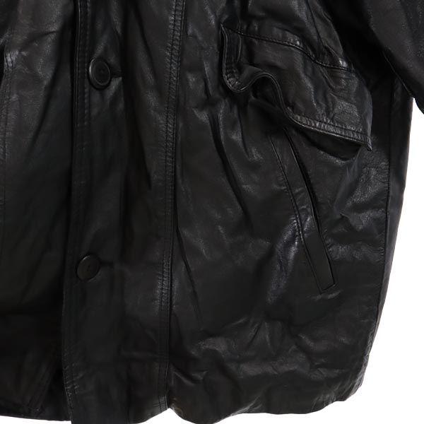 OLD 90s Genuine Leather leather jacket F Genuine leather quilted lining Men's Used