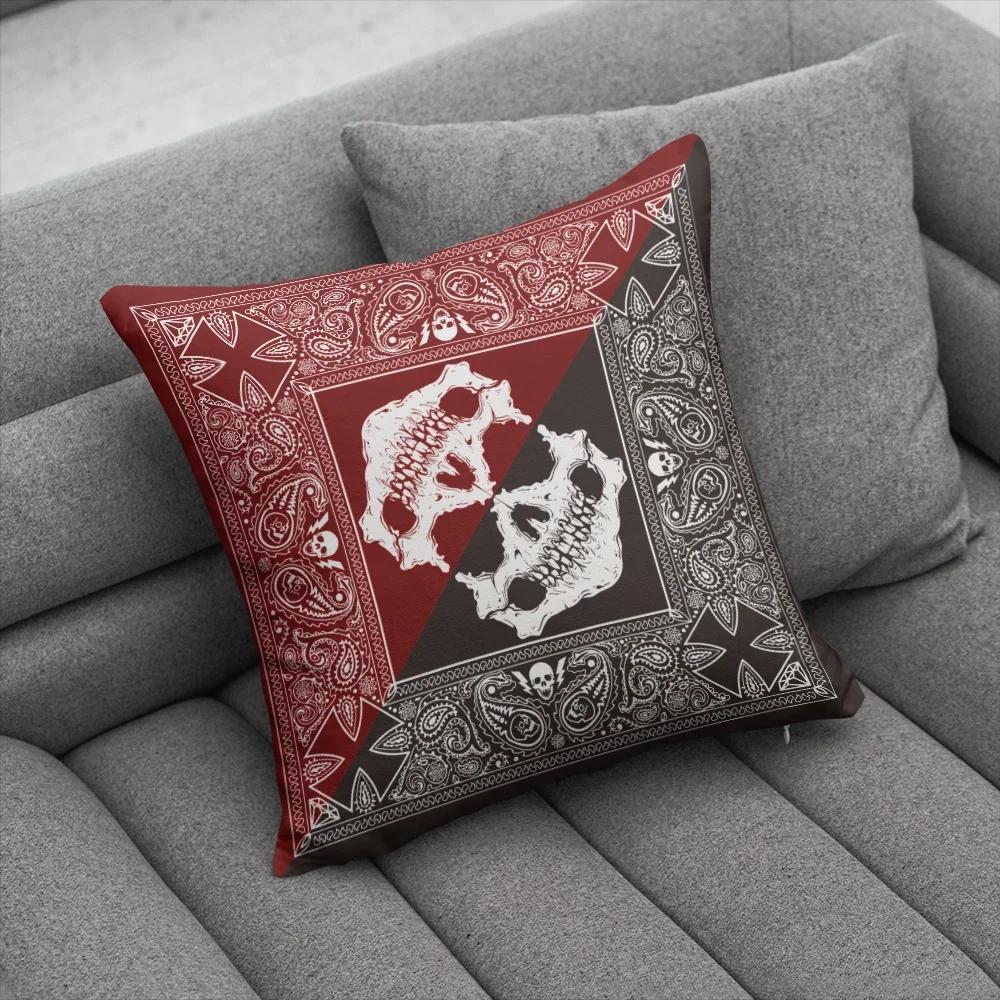Fun Halloween Skull Pillow Cover Home Party Decorative Cartoon Kawaii Cushion Cover For Sofa Bedside Short Plush Hand Pillowcase