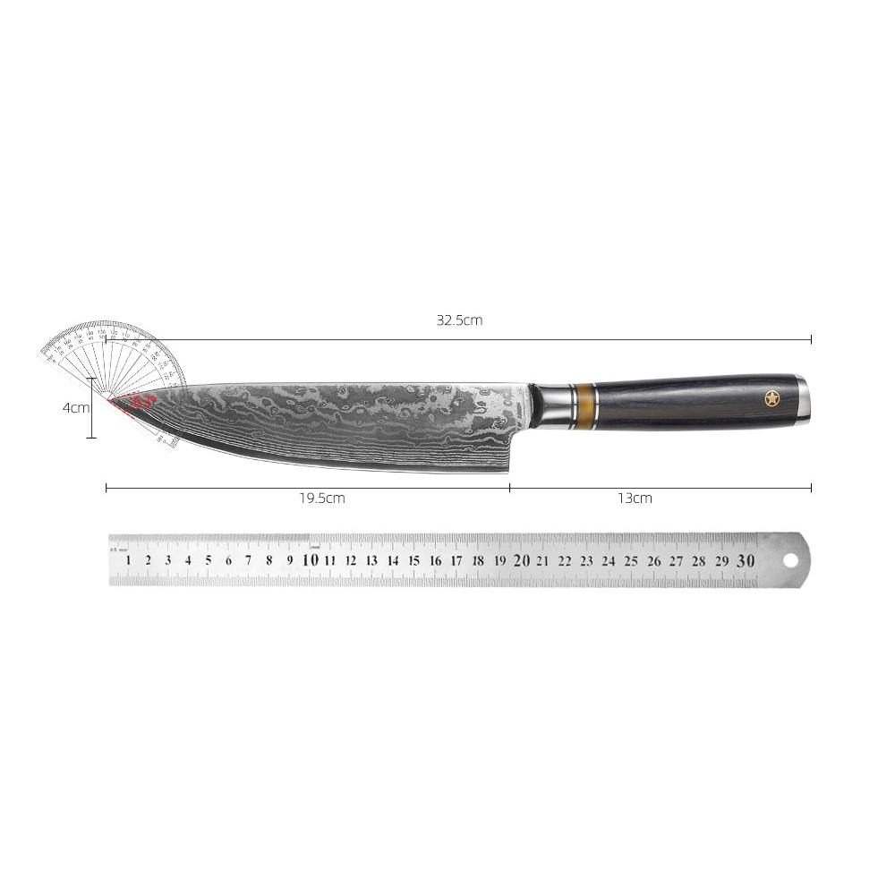 Chef Knife Wood Handle 67 Layers Damascus Steel Blade Cleaver Meat Slicing Vegetables 10Cr15MoV Kitchen Knives Cooking Tools