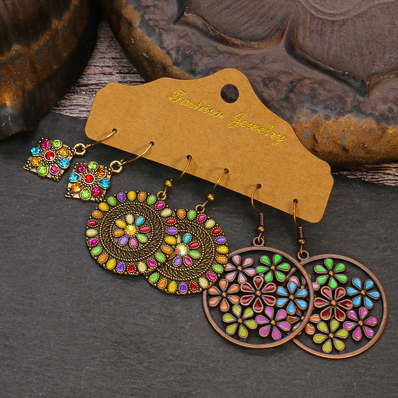 Trendy European & American Tassel & Water Drop Earrings Set