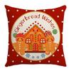 New Winter Christmas Gingerbread Man Printed Pillow Cover Sofa Home Decoration Cushion Cushion Cover