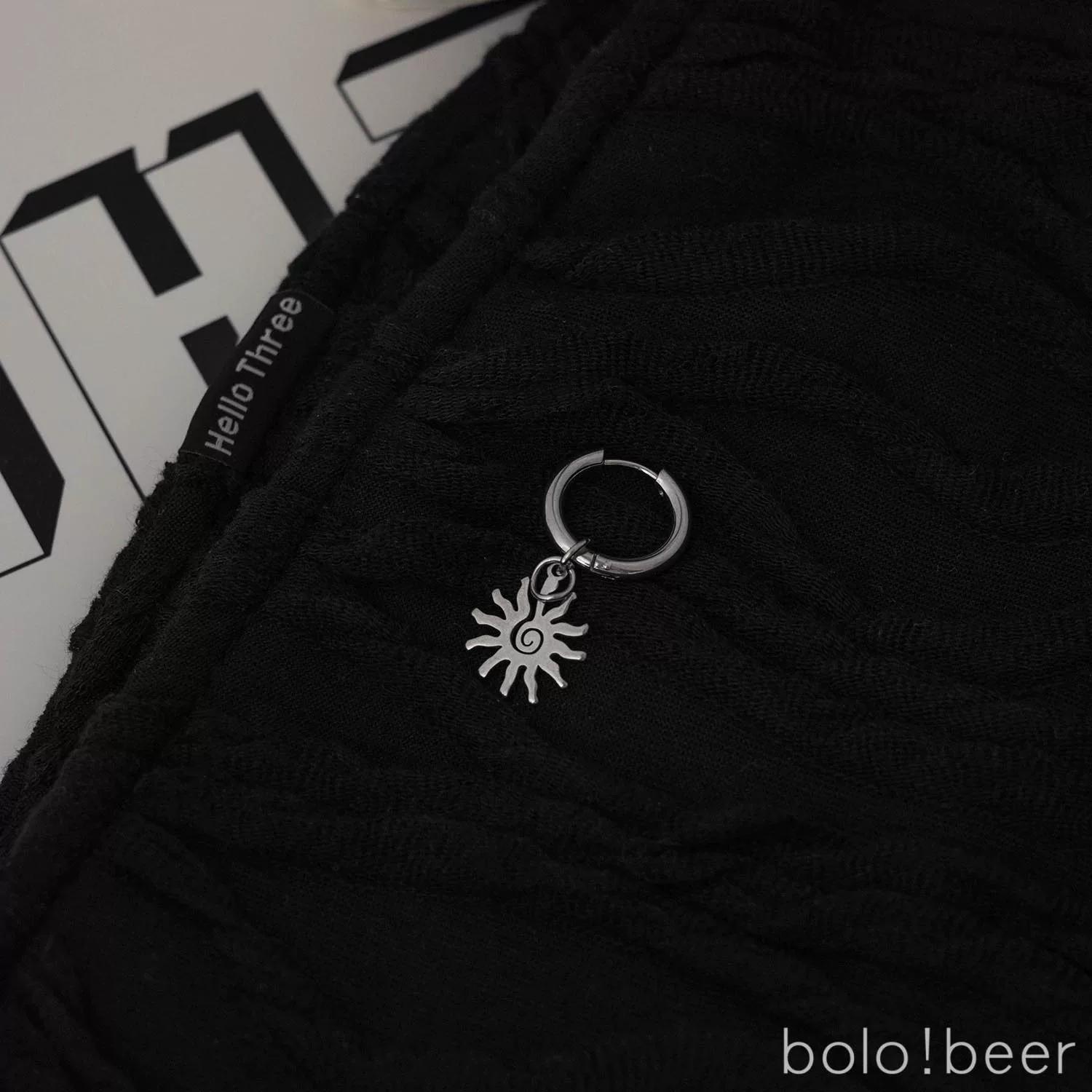 Niche Style Bolo Rotate Ins Steel Men and Women Ear Ring Earring Sun One